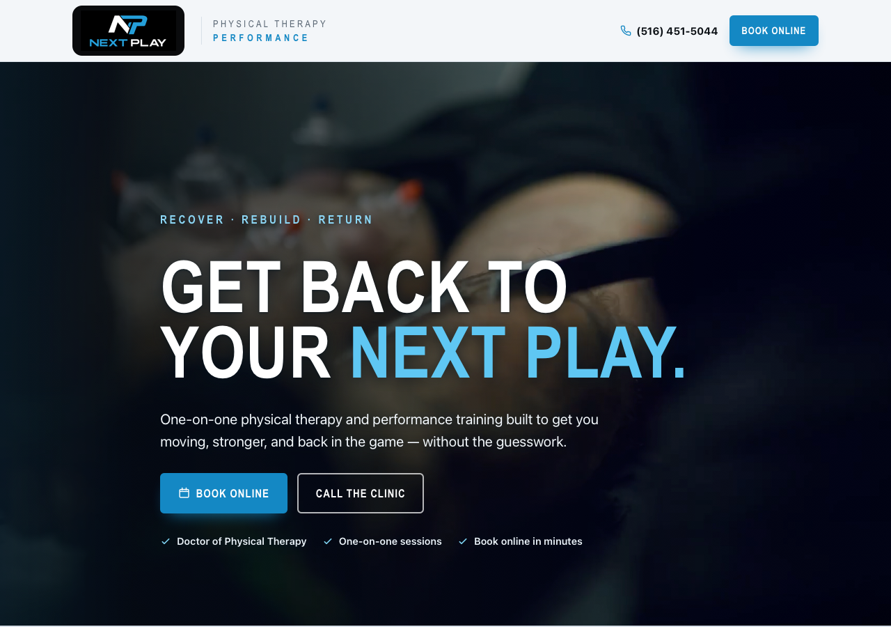 Next Play Physical Therapy website preview