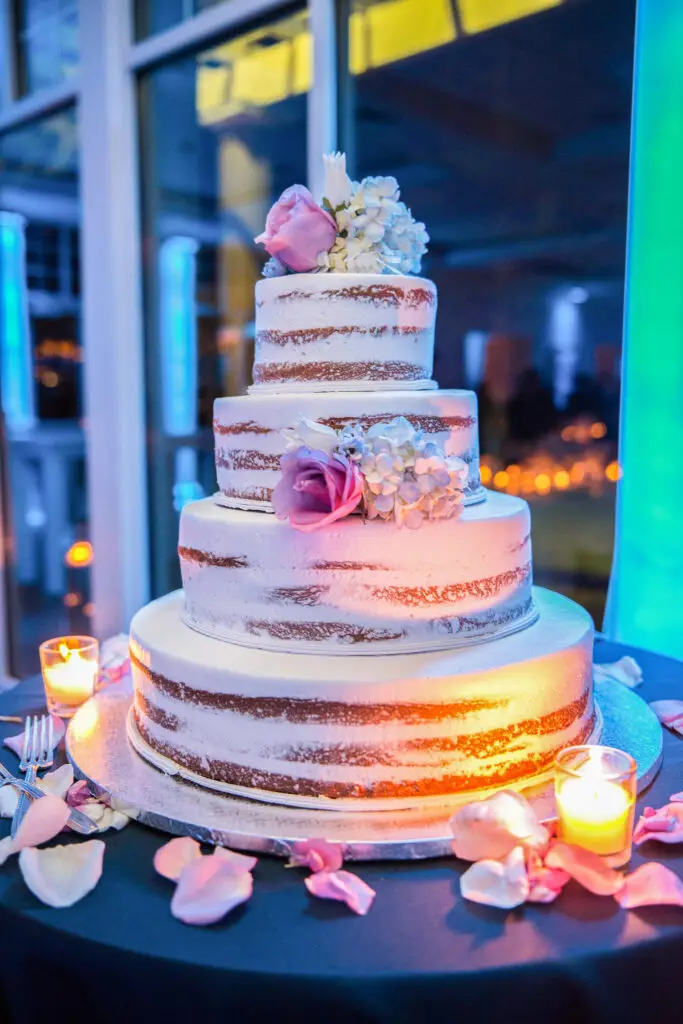 Vintage-inspired wedding cake at Stonebridge Country Club, Smithtown, NY​