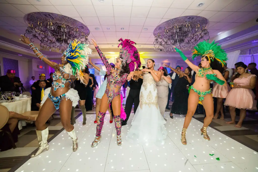 Samba dancers performing at Sweet 16 party at Russo's On The Bay​