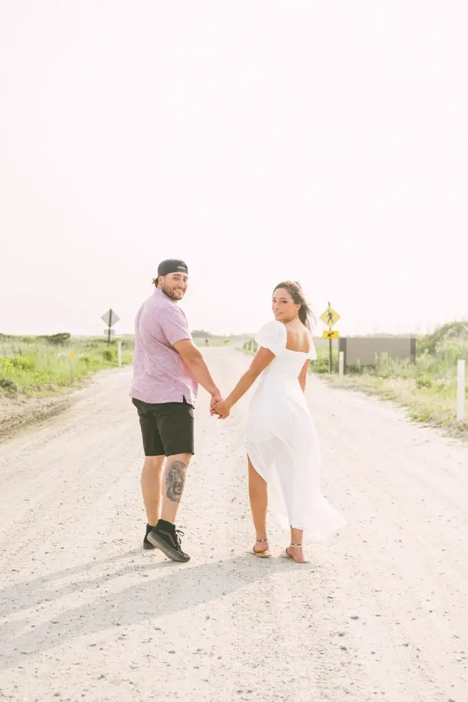 Romantic engagement session at Fire Island Lighthouse