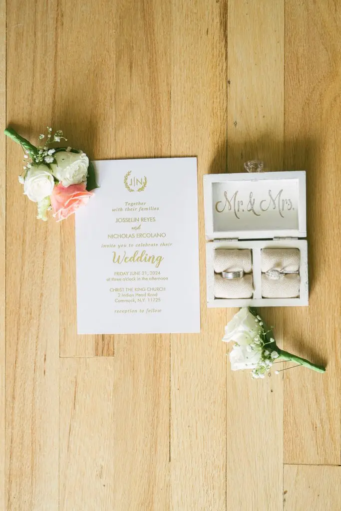 Wedding day essentials captured in a flat lay