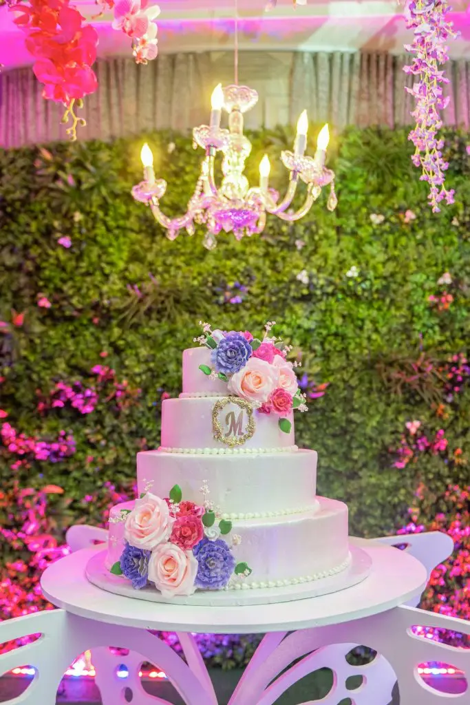 Elegant Quinceañera Cake at Reception Celebration