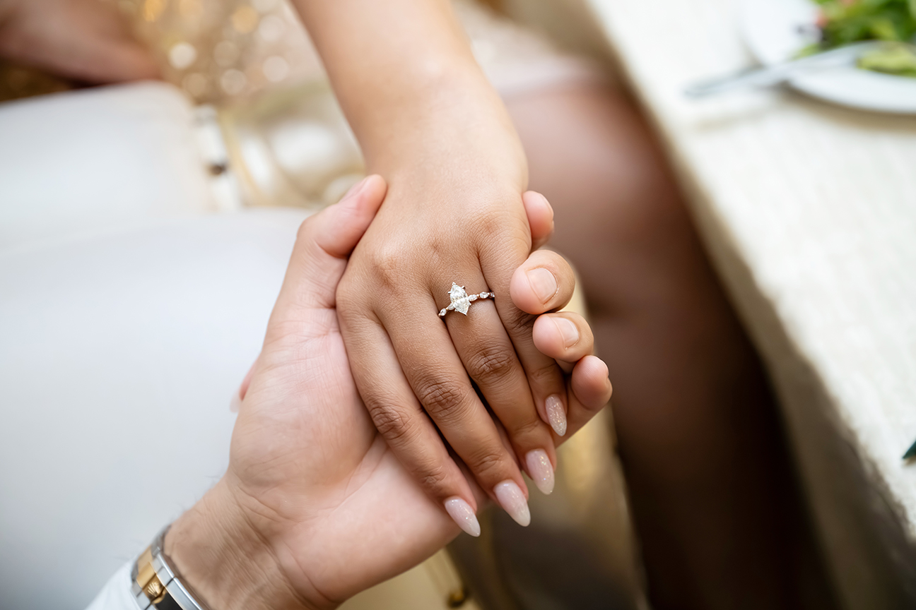 Diamond engagement ring close-up macro photography - Long Island proposal and engagement ring photographer