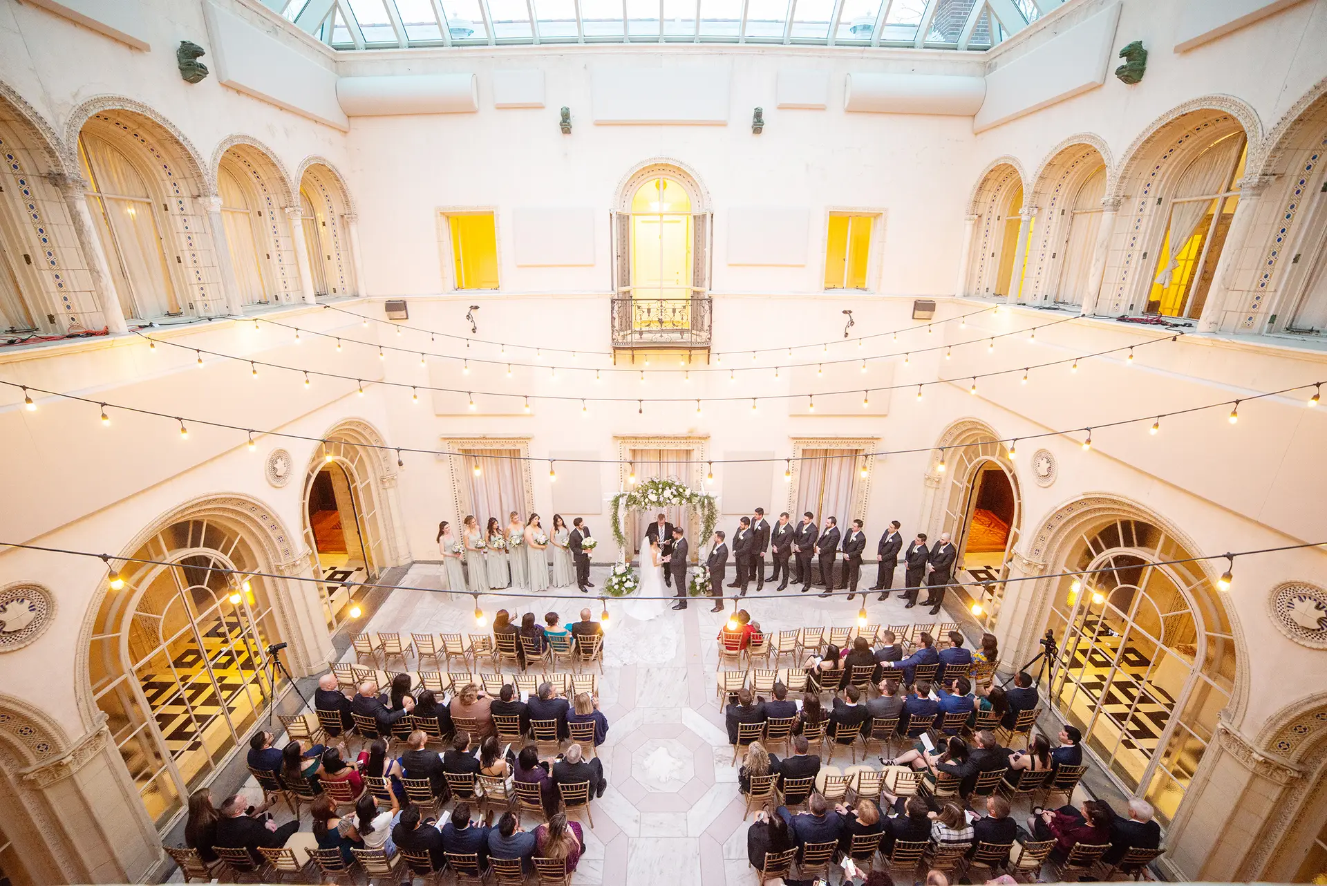 Long Island wedding ceremony at a grand venue photographed by JS Visions Photography