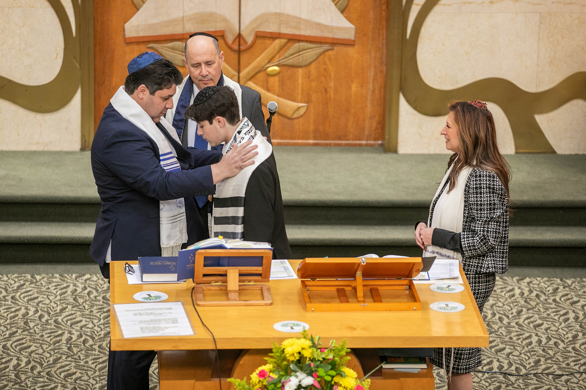 Bar mitzvah tallit blessing ceremony photographed by JSVisions Photo and Video
