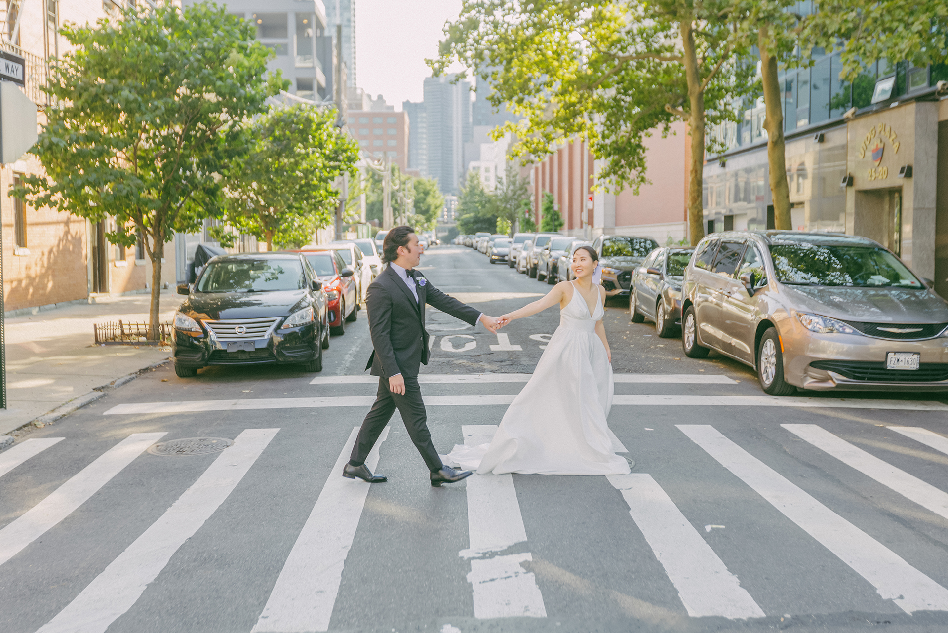 NYC wedding couple portrait