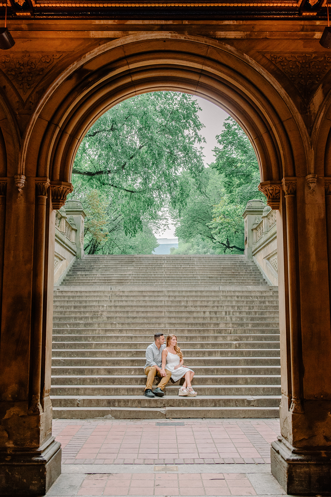 Bethesda Terrace Central Park engagement photos, Manhattan